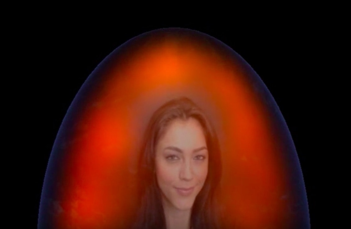 woman with a red aura