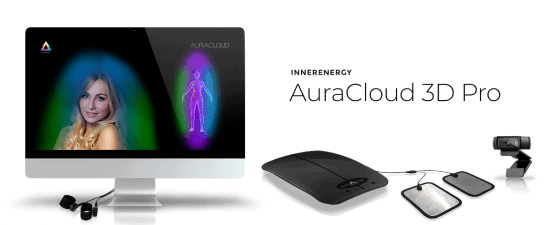 computer screen with aura renderings from the AuraCloud 3D Pro