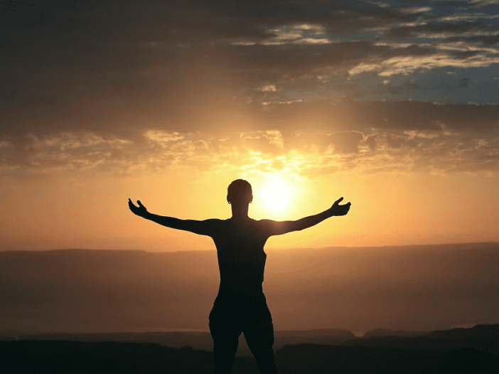 Morning Sunrise Woman Silhouette Sunlight Nature